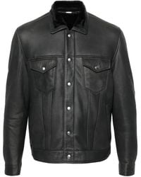 Eleventy - Seam-Detail Leather Jacket - Lyst