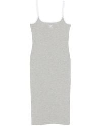 Versace - Robe Mi-Longue À Logo Brodé - Lyst