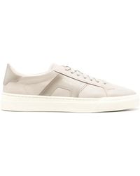 Santoni - Leren Sneakers Met Vlakken - Lyst