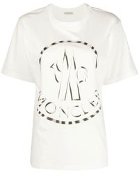 Moncler - Bi-colour Logo-print T-shirt - Lyst
