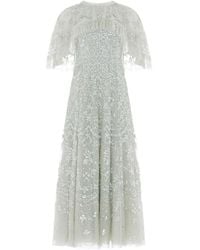 Needle & Thread - Freya Sequin-Embellished Cape Gown - Lyst