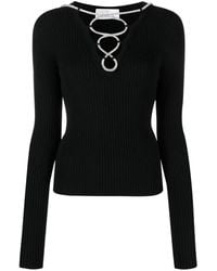 GIUSEPPE DI MORABITO - Lace-Up Ribbed-Knit Top - Lyst