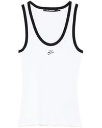 KARL LAGERFELD - Autograph Logo Tank Top - Lyst