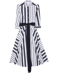 Sara Roka - Striped Midi Shirt Dress - Lyst