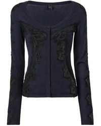Pinko - Lace-Trim Button-Up Cardigan - Lyst