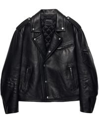 Prada - レザー ライダースジャケット - Lyst