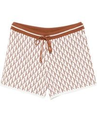 Kiton - Monogram-Pattern Knit Shorts - Lyst
