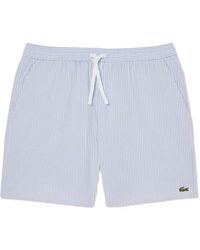 Lacoste - Striped Drawstring Swim Shorts - Lyst