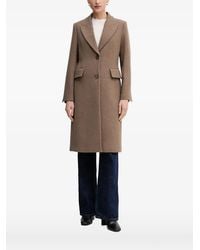 Sisley - Buttoned Flap-Pockets Single-Breasted Coat - Lyst