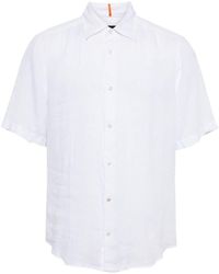 BOSS - Short-sleeve Linen Shirt - Lyst