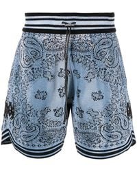 Amiri - Paisley-Print Embroidered-Logo Deck Shorts - Lyst