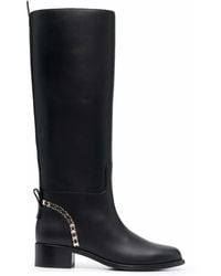 Ferragamo - Vara Chain Knee-High Boots - Lyst