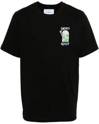 Casablancabrand - Le Jeu Coloré Graphic-print Organic Cotton-jersey T-shirt - Lyst