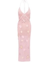 LoveShackFancy Collia Tiered Silk Chiffon Maxi Dress in Pink | Lyst  Australia