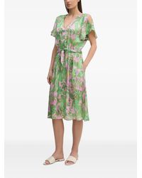 La Petite Francaise - Ronnie Floral-Print Tie-Waist Midi Dress - Lyst