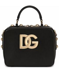 Dolce & Gabbana - Borsa tote con placca logo in pelle - Lyst