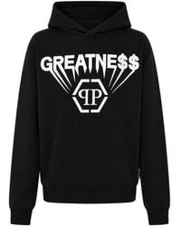 Philipp Plein - Printed Fleece Hoodie Greatness - Lyst