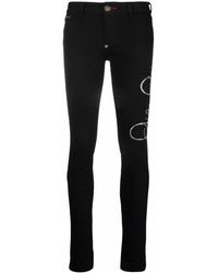 Philipp Plein - Logo-Embellished High-Waisted Skinny Jeans - Lyst