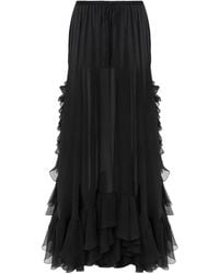 Chloé - Ruffled Long Skirt - Lyst