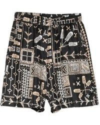 Momoní - Tumble Printed Elasticated-Waist Shorts - Lyst