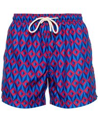 Peninsula - Ponente Geometric-Print Swim Shorts - Lyst