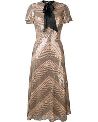 Temperley London Platinum Midi-jurk - Meerkleurig