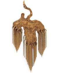 Etro - Brass Phoenix Brooch With Fringing - Lyst