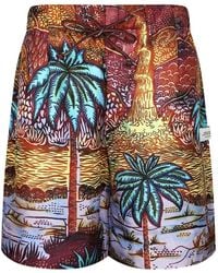 Atelier Vlisco - Palm-Tree Print Drawstring Deck Shorts - Lyst