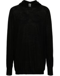 Rick Owens - Fine-Knit Hooded Jumper - Lyst