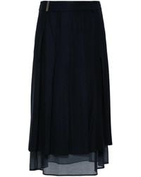 Peserico - Pleated Midi Skirt - Lyst