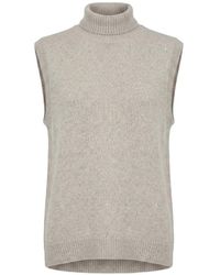 Brunello Cucinelli - Sequin-Embellished Roll-Neck Vest - Lyst