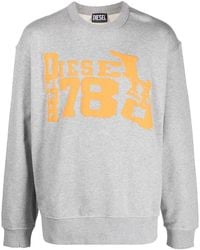 DIESEL - Logo-Print Cotton Sweatshirt - Lyst