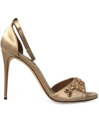 Dolce & Gabbana - Sandales À Ornements En Cristal - Lyst