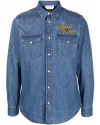 Alexander McQueen - Chemise en jean à logo brodé - Lyst