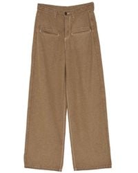 Uma Wang - Contrast-Stitch Wide-Leg Trousers - Lyst