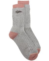 Golden Goose - Melange Ribbed Socks With Details And Embroidered Logo - Lyst