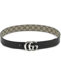 Gucci - Gg Supreme Leather Reversible Belt - Lyst