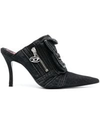 DIESEL D-venus Pocket Ml Denim Mules in Blue | Lyst