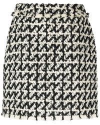 Del Core - Belted-waist Tweed Mini Skirt - Lyst