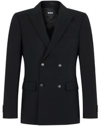 BOSS - Blazer Croisé À Revers Crantés - Lyst