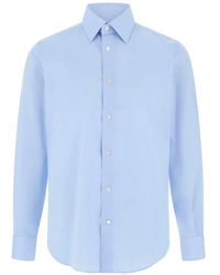BOGGI - Herringbone Cotton Muslin Shirt Regular Fit - Lyst