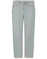 RE/DONE - The Snatch Back Frayed-Hem Straight-Leg Jeans - Lyst