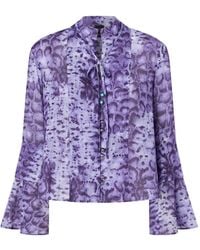 Pinko - Blouse With Snake Print And Jewel Buttons - Lyst