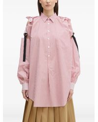 Undercover - Gestreiftes Hemd Mit Cut-Out - Lyst