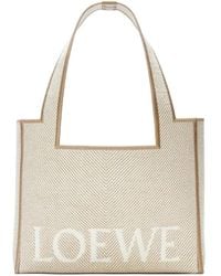 Loewe - Mittelgroßer Tote Bag mit Fischgrätenmuster - Lyst