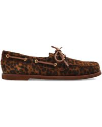 Gianvito Rossi - Vandé Leopard Print Lace-Up Boat Shoes - Lyst