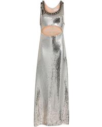 Rabanne - Sequined Cut-out Maxi Dress - Lyst