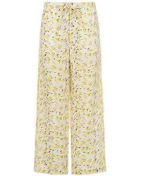 Marni - Linen Pants With Brushstroke Wave Print - Lyst