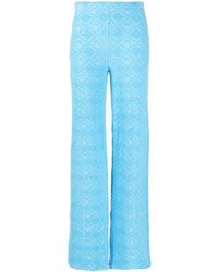 Marine Serre - Flared All-over Jacquard Trousers - Lyst