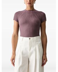 Guess - Crystal-Embellished Ribbed Top - Lyst